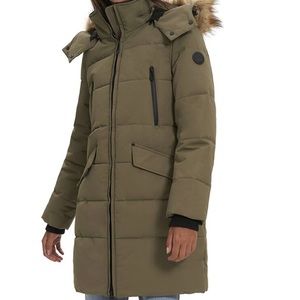 Noize Addie Puffer Winter Jacket Olive Green